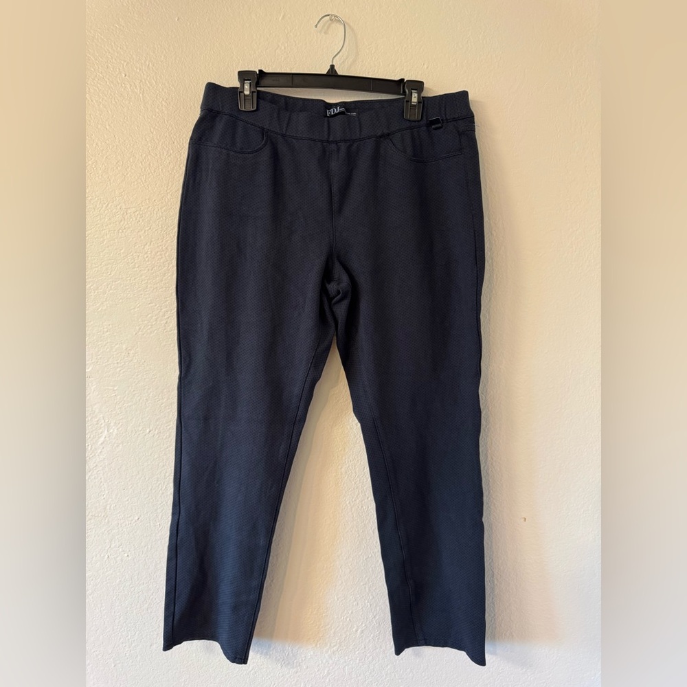 FDJ Navy Pattern Pants, Size 14